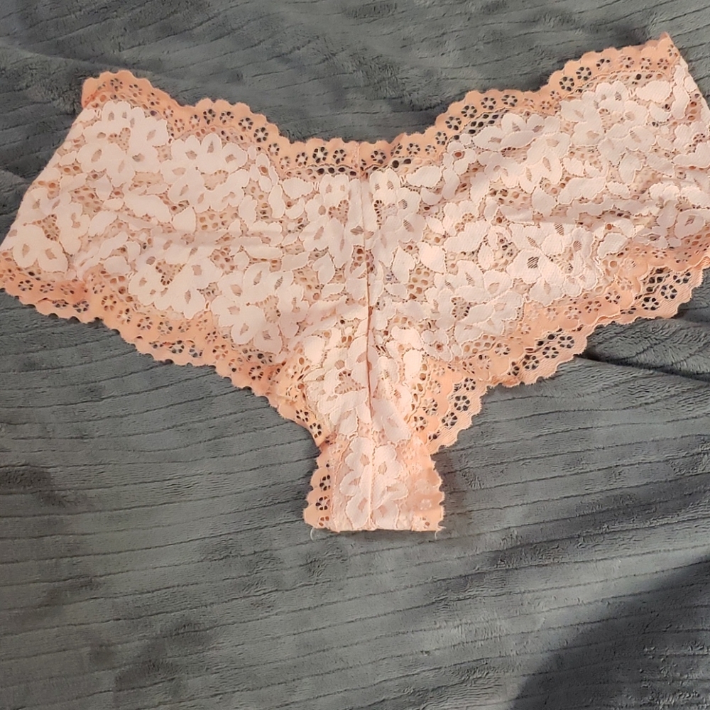 Victoria's Secret Lace Cheeky Panty L Orange NWT